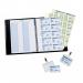 Durable GDPR Compliant Visitor Book 100 Blue Leather Look Front Cover With 100 Perforated 90x60mm Visitor Badge Inserts - 146365 11279DR