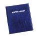 Durable GDPR Compliant Visitor Book 100 Blue Leather Look Front Cover With 100 Perforated 90x60mm Visitor Badge Inserts - 146365 11279DR