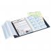 Durable GDPR Compliant Visitor Book 300 Blue Leather Look Front Cover With 300 Perforated 90x60mm Visitor Badge Inserts - 146500 11293DR