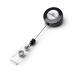 Durable Badge Reel with Snap Button Strap 80cm Long Metal Clip on Reverse Charcoal (Pack 10) - 815258 11307DR