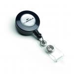 Durable Badge Reel with Snap Button Strap - 80cm Long - Metal Clip on Reverse - Charcoal (Pack 10) - 815258 11307DR