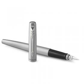 Parker Jotter Fountain Pen Stainless SteelChrome Barrel Blue and Black Ink - 2030946 11372NR