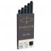 Parker Quink Long Ink Refill Cartridge for Fountain Pens Black (Pack 10) - 1950206 11379NR