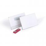 Durable Name Badge 54x90mm with Magnet Includes Blank Insert Cards Transparent (Pack 25) - 811719 11405DR