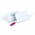 Durable Name Badge 54x90mm with Magnet - Includes Blank Insert Cards - Transparent (Pack 25) - 811719 11405DR