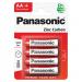 Panasonic Zinc Batteries AA R6 1.5V (Pack 4)  - PANAR6RB4 11409AA