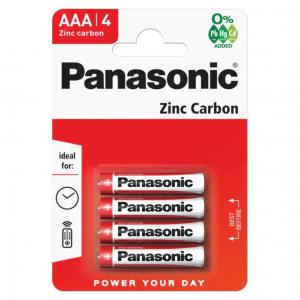 Panasonic Zinc Batteries AAA R03 1.5V Pack 4 - PANAR03RB4 11416AA