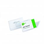 Durable Name Badge 40x75mm with Pin - Includes Blank Insert Cards - Transparent (Pack 100) - 800819 11419DR