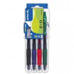 Pilot Set2Go G-207 Retractable Gel Rollerball Pen 0.7mm Tip 0.39mm Line Black/Blue/Green/Red (Pack 4) - 3131910551652 11431PT