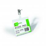 Durable Security Name Badge 60x90mm with Metal Clip Includes Blank Insert Cards Transparent (Pack 25) - 800319 11440DR