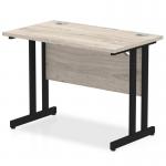 Impulse 1000 x 600mm Straight Desk Grey Oak Top Black Cantilever Leg I004304 11455DY