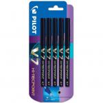 Pilot V7 Hi-Tecpoint Liquid Ink Rollerball Pen 0.7mm Tip 0.5mm Line Black (Pack 5) - 3131910546153 11473PT