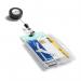 Durable Enclosed Duo Security Pass Holder 54x87mm with Badge Reel Holds 2 IDSecurity Cards Transparent (Pack 10) - 822419 11482DR