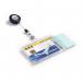 Durable Enclosed Duo Security Pass Holder 54x87mm with Badge Reel Holds 2 IDSecurity Cards Transparent (Pack 10) - 822419 11482DR