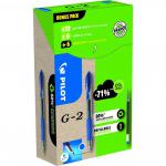 In the picture, there are 24 Pilot G-207 Retractable Gel Rollerball Pens, with 12 blue and 12 green tips. The pens have a 0.7mm tip size and produce a 0.39mm line. They are neatly packaged in a convenient pack, with 12 additional refills included. The pens have a sleek design, with a retractable mechanism for easy use. The vibrant colors and smooth gel ink make these pens perfect for any writing task.