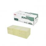 Stickn FSC Sticky Notes 38x51mm 100 Sheets Per Pad Pastel Yellow Plastic Free Packaging (Pack 12) - 21892 11493HP