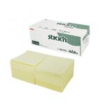 Stickn FSC Sticky Notes 76x76mm 100 Sheets Per Pad Pastel Yellow Plastic Free Packaging (Pack 12) - 21896 11500HP