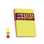 ValueX Extra Sticky Lined Notes 150x101mm 90 Sheets Per Pad Neon (Pack 3) - 27062 11514HP