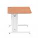 Impulse 1000 x 800mm Straight Desk Beech Top White Cable Managed Leg MI001753 11518DY