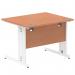 Impulse 1000 x 800mm Straight Desk Beech Top White Cable Managed Leg MI001753 11518DY