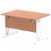 Impulse 1200 x 800mm Straight Desk Beech Top White Cable Managed Leg MI001754 11525DY