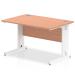 Impulse 1200 x 800mm Straight Desk Beech Top White Cable Managed Leg MI001754 11525DY