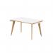 Oslo 1200mm Single Starter Desk White Top Natural Wood Edge White Frame OSL0116 11527DY