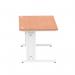 Impulse 1400 x 800mm Straight Desk Beech Top White Cable Managed Leg MI001755 11532DY