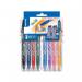 Pilot Set2Go FriXion Erasable Gel Rollerball Pen 0.7mm Tip 0.35mm Line Black/Blue/Red/Green/Sky Blue/Purple/Pink/Apricot (Pack 8) - 3131910551591 11536PT
