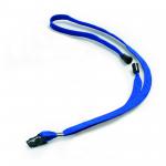 Durable Textile Lanyard with Plastic Clip - 10mm Wide x 440mm Long - Includes Safety Release - Blue (Pack 10) - 811907 11538DR