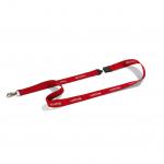 Durable VISITOR Textile Lanyard with Snap Hook - 20mm Wide x 440mm Long - Includes Safety Release - Red (Pack 10) - 823803 11594DR