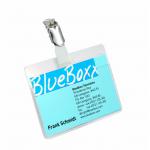 Durable Visitor Name Badge 60x90mm with Metal Clip - Includes Blank Insert Cards - Transparent (Pack 25) - 810619 11608DR