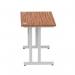 Impulse 1200 x 600mm Straight Desk Walnut Top Silver Cantilever Leg MI001910 11672DY