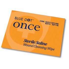 Blue Dot Sterile Saline Wipes (Pack 100) - 1047206 11803WC