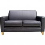Newport 2 Seater Leather Faced Reception Sofa Black - N3562 11822TK
