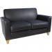 Newport 2 Seater Leather Faced Reception Sofa Black - N3562 11822TK