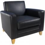 Newport Leather Faced Reception Armchair Black - N3561 11829TK