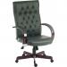 Warwick Antique Style Bonded Leather Faced Executive Office Chair Green - B8501GR 11850TK