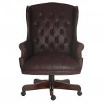 Chairman Antique Style Bonded Leather Faced Executive Office Chair Burgundy - B800BU 11878TK