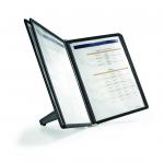 Durable SHERPA Display Panel Desk Unit - 5 Panels and Tabs in Black - Perfect For Storing and Displaying A4 Documents - 554001 11993DR