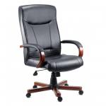 Kingston Bonded Leather Faced Executive Office Chair BlackMahogany - 8511HLW 12046TK