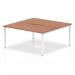 Evolve Plus 1600mm Back to Back 2 Person Desk Walnut Top White Frame BE147 12165DY