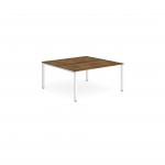 Evolve Plus 1400mm Back to Back 2 Person Desk Walnut Top White Frame BE152 12200DY