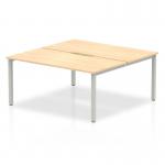 Evolve Plus 1600mm Back to Back 2 Person Desk Maple Top Silver Frame BE169 12289DY