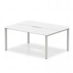 Evolve Plus 1400mm Back to Back 2 Person Desk White Top Silver Frame BE171 12303DY