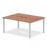 Evolve Plus 1400mm Back to Back 2 Person Desk Walnut Top Silver Frame BE172 12310DY