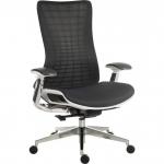 Quantum Mesh Back Executive Chair Chair Black with White Frame - 6966WHI 12382TK