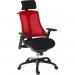 Rapport Mesh Back Executive Office Chair with Fabric Seat RedBlack - 6964RED 12396TK