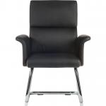 Elegance Gull Wing Medium Back Cantilever Leather Look Visitor Chair Black - 6959BLK 12431TK
