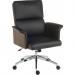 Elegance Gull Wing Medium Back Leather Look Executive Office Chair Black - 6951BLK 12452TK